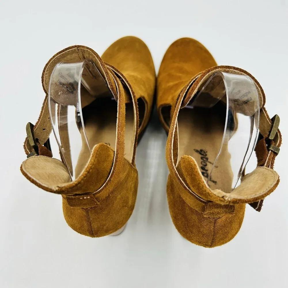 Free People Cedar Clog in Suede Brown Women’s Sz EUR 41 US 10.5-11 Wooden Heel